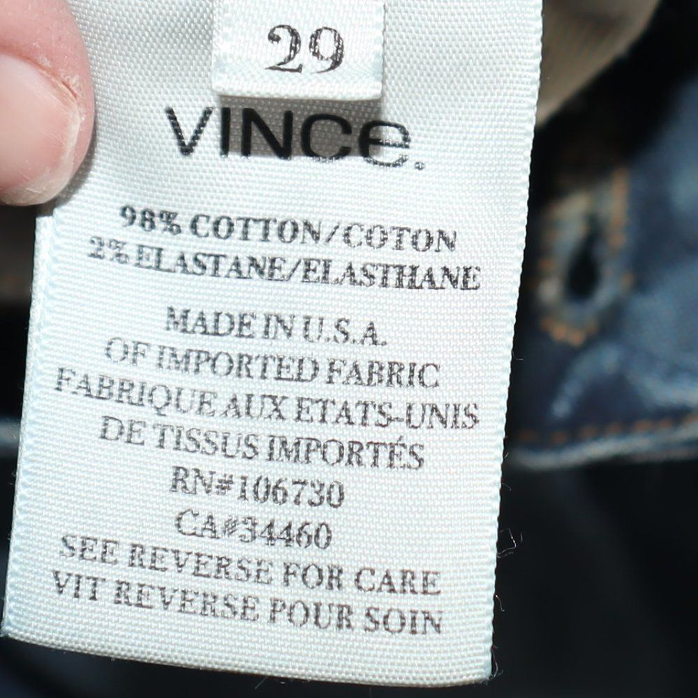Vince Mallorca (Dark Wash) Crop Skinny Ankle Jeans Women's Size 29 - Picture 7 of 7